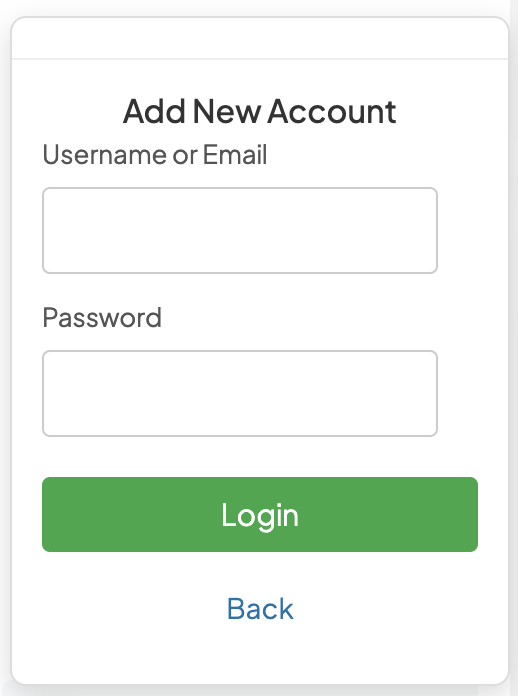 Account Switcher Pro Hesap Ekleme Formu